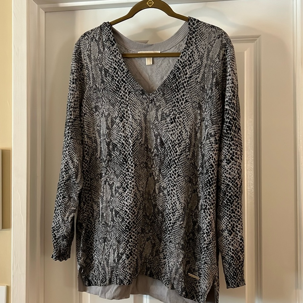 Michael Kors Reptile Print Sweater XL Black and Grey